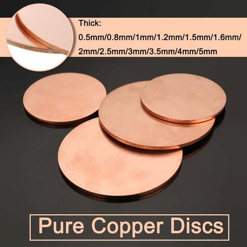 Solid pure copper disc - pure, blanks