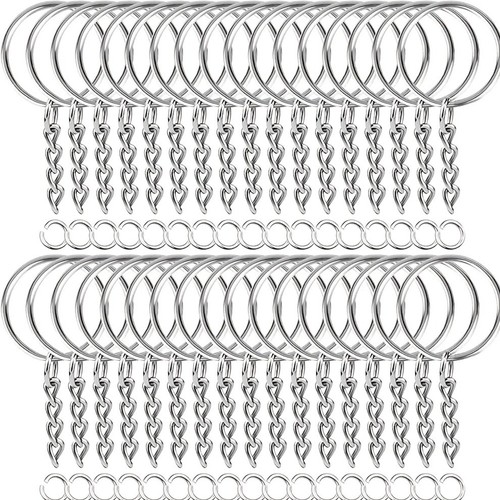 Keyring with chain and split - chain,
