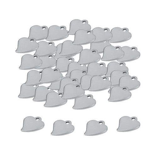 50pcs metal flat heart blank - 50pcs,