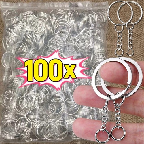 100pcs silver keyring blanks - 100pcs,
