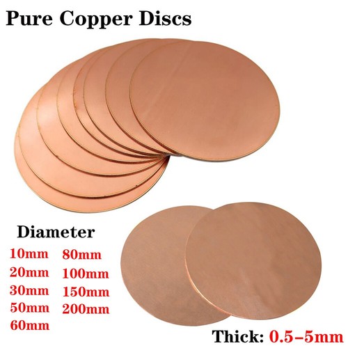 Solid round copper sheet - sheet, pure