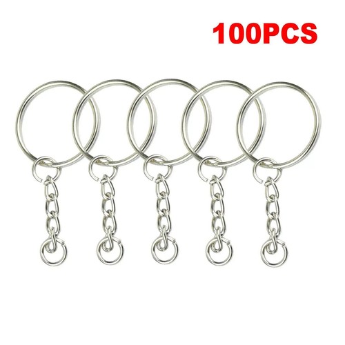 100pcs silver keyring blanks - silver,